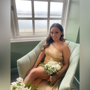 Bridesmaid Dress- Galina Signature Dress in Gold | Size: 10